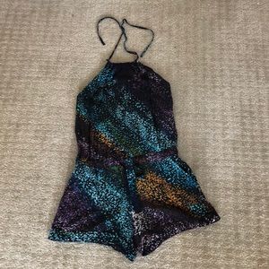 Matty M multi color halter romper size small